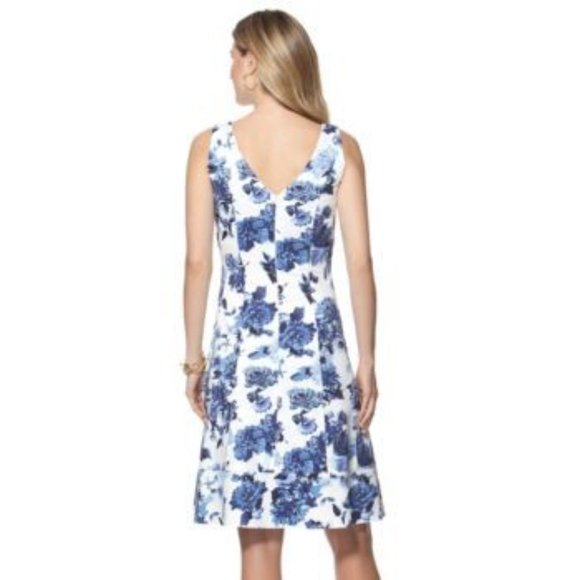 Chaps Floral Sateen Dress - Picture 2 of 6